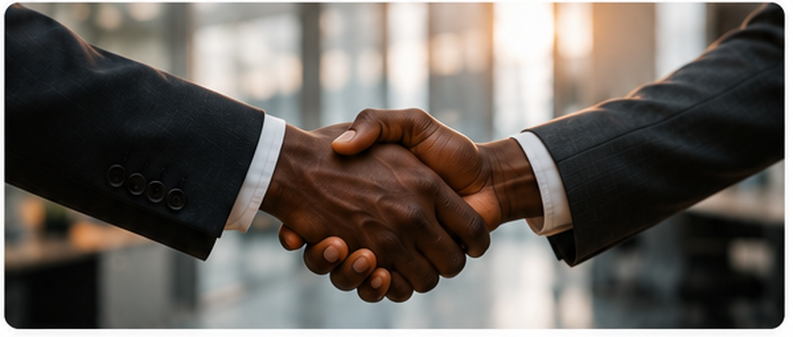 Corporate African business handshake